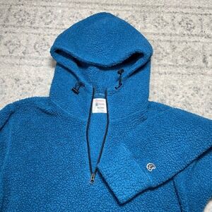 Champion Todd Snyder Blue Polartec Sherpa Fleece Half Zip Hoodie Mens Large